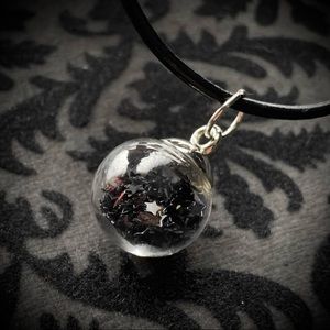 Gothic Black Stars Orb pendant